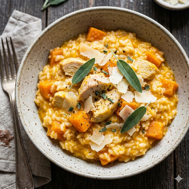 Chicken, Pumpkin and Sage Risotto